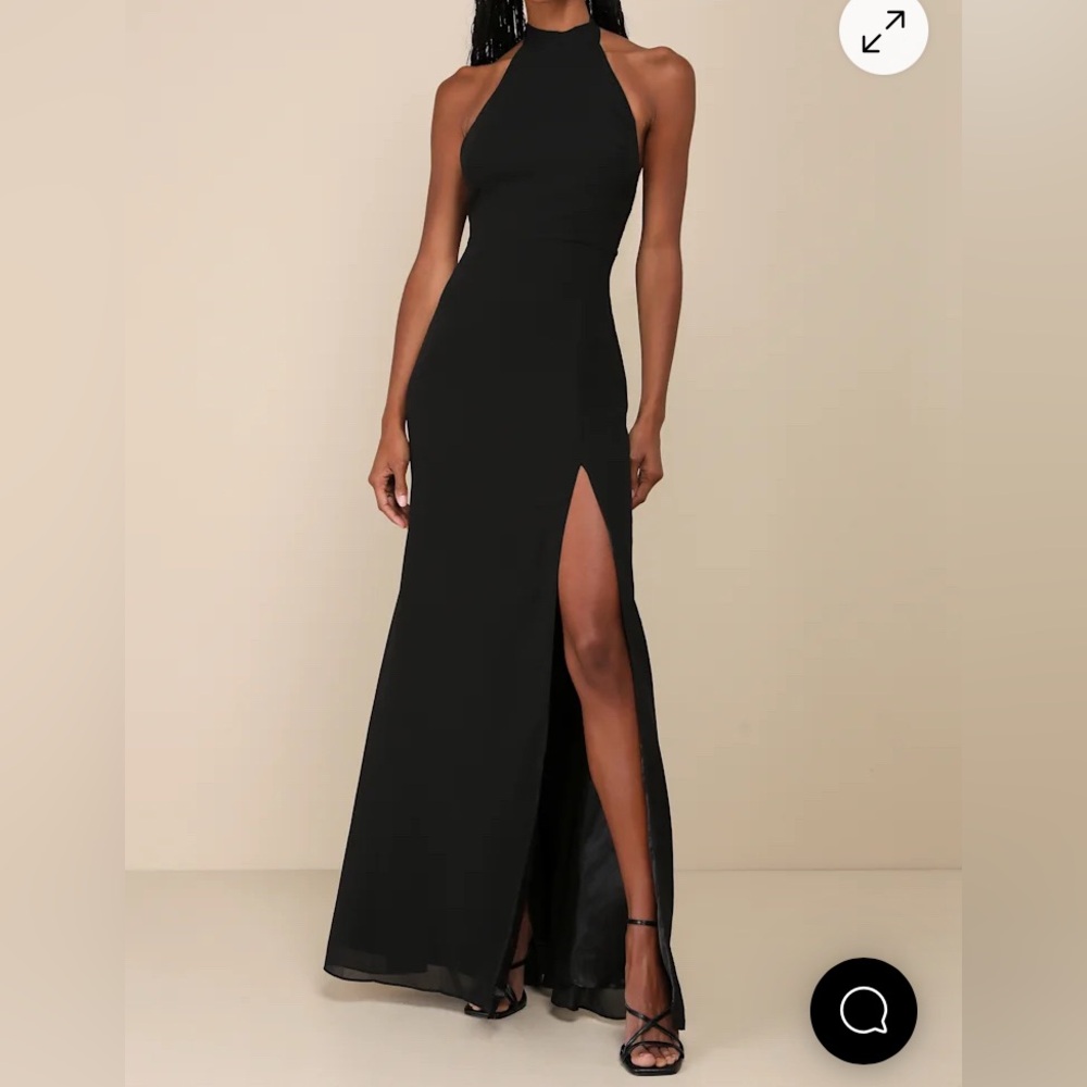 Lulus Captured Your Heart Black Halter Maxi Dress